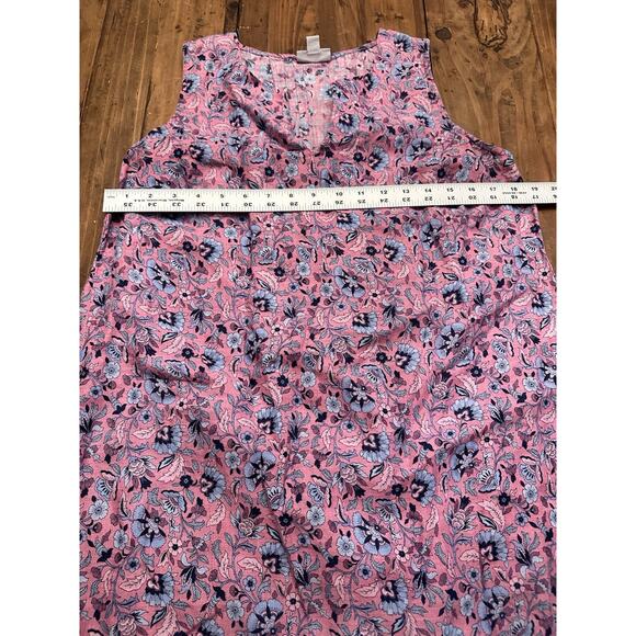 J. Jill Love Linen Shift Dress Size Small Paisley Pink 100% Linen Sleeveless - Picture 6 of 15